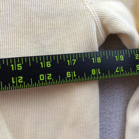 Lands End Mens SweaterSmall 1/4 Zip Pullover Stand Collar Cozy Knit Yellow - Picture 8 of 12